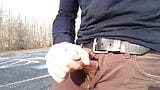 What's up? I'm out here jerking off in a public parking lot and decided to record it. I cum on the pavement. snapshot 8