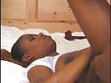 Young chocolate girl with curly hair gets facial after good drilling snapshot 17