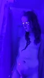 Cute Bikini Trans Girl Strips, Showers and Plays by Black Light snapshot 16