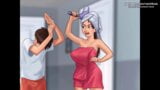 Summertime saga - meio-irmão com tesão verifica sua meia-irmã gostosa com peitos enormes e suculentos tomando banho - # 48 snapshot 3
