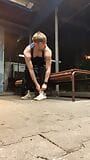 German boy guy male daring Public outdoor self facial piss jerk off masturbation athletic fitness muscle small dick big snapshot 2