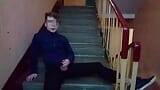 Public jerking off on the stairs after school snapshot 15