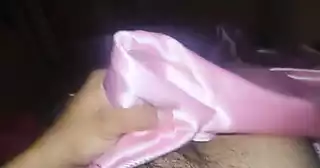 satin dress handjob Super Hot Petite Brunette in Satin Night Dress No Panties No Bra gives her  Big Cock Teacher an Edging Handjob