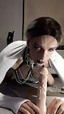 Deepthroat practice for gothic sissy snapshot 5