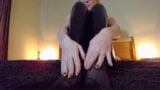 Nylon feet POV  close up snapshot 1