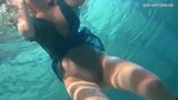 Blonde Feher with big firm tits underwater snapshot 2