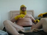 pisspig wallowing in piss wearing rubber shorts snapshot 16