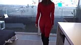 Pegging in hot red bodysuit! snapshot 1