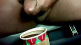 Black Cock Guy Jerking Off Loads Of Cum, Gay Cumming In Coffee (Public Masturbation) Moaning & Cumming, Dirty Talking snapshot 2