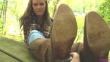 Diane barefoot tickle after cowboy boot removal snapshot 4