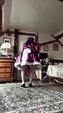 In purple and white maid outfit, from my creation in sewing, to vacuum snapshot 5