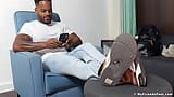 Muscular black stud Kevin A shows off his delicious feet snapshot 2