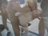 Double Blonde Gang Bang At The Gym snapshot 21