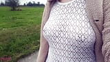 No bra walking fishnet top snapshot 17