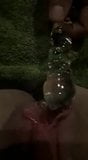 Zeer plakkerige glazen dildo snapshot 3