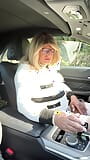 Amateur crossdresser Kellycd2022 ride out in the countryside in sexy white stockings snapshot 7