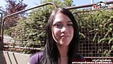 Cute sympatic british skinny brunette teen pick up on street snapshot 4