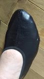 Black leather gymnastic slippers snapshot 7