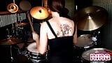 Lesbian Nina with drums showing her perfect body snapshot 1