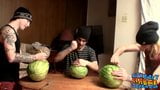 Heterosexuelle Typen ficken Wassermelonen, bis sie kommen snapshot 5