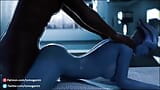 Mass Effect Liara T'soni liebt BBC in ihrer engen blauen Muschi snapshot 14