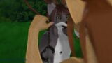 3d hentai cartoon bdsm, femdom cowgirl, threesome in furry forest snapshot 10