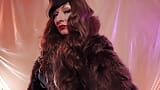 ASMR Mistress: fur coat fetish, clowly erotic movements and leather gloves close ups (Arya Grander) snapshot 6