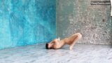 Flexible babe in glasses Kim Nadara stretching snapshot 10