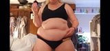 Sexy Fat Blonde With A Fat Belly Eats Cake snapshot 5