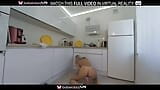 Solo blonde Cindy Key fucks her pussy with the toy on a kitchen in VR. snapshot 5