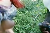 Redhead slut from France gets a threesome in the woods snapshot 6