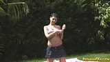 Busty solo teen masturbates outdoors snapshot 2