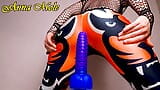 PAWG in leggings and pantyhose rides a big dildo Video selection snapshot 3