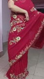 My real hot stepmom red saree snapshot 1