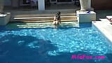 Big dildo in the ass of a beautiful Lisichka Mila Fox in the pool snapshot 7