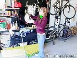 Teen topanga masturbates in her garage snapshot 2