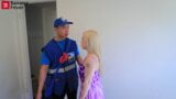 Unemployed Blonde Bimbo Gets Offers By Banging Asian Mailman snapshot 7