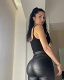 Beautiful round ass in leather snapshot 1