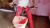 Village girl caught riding bicycle by friends snapshot 4