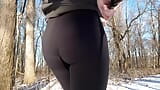 bubble butt femboy in leggings and panties walking around in public snapshot 4