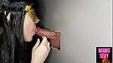 Gloryhole mamada trabajando con el pie y semen en la boca snapshot 6