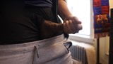 Grey Sweatpants dick print masturbation BBC TEASE BIG BALLS snapshot 9