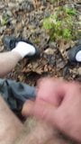 Masturbating outside in the woods, almost caught. snapshot 1