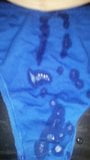 Cum on Allison's blue panties and bra snapshot 7