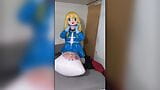 Kigurumi blauw schoolmeisje bult opblaasbaar ademspel snapshot 16