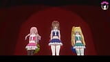 3 sexy cheerleaders dansen en tonen slipje snapshot 2