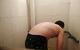 big man secretly bathing  in school dormitory snapshot 1