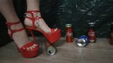 Lady L crush cans with sexy red High Heels. snapshot 8