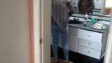 The stepson of the maid makes a great cumshot on my wife's ass with her jeans on snapshot 8