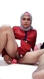 Seu crossdresser fantasia hijab em vermelho snapshot 9